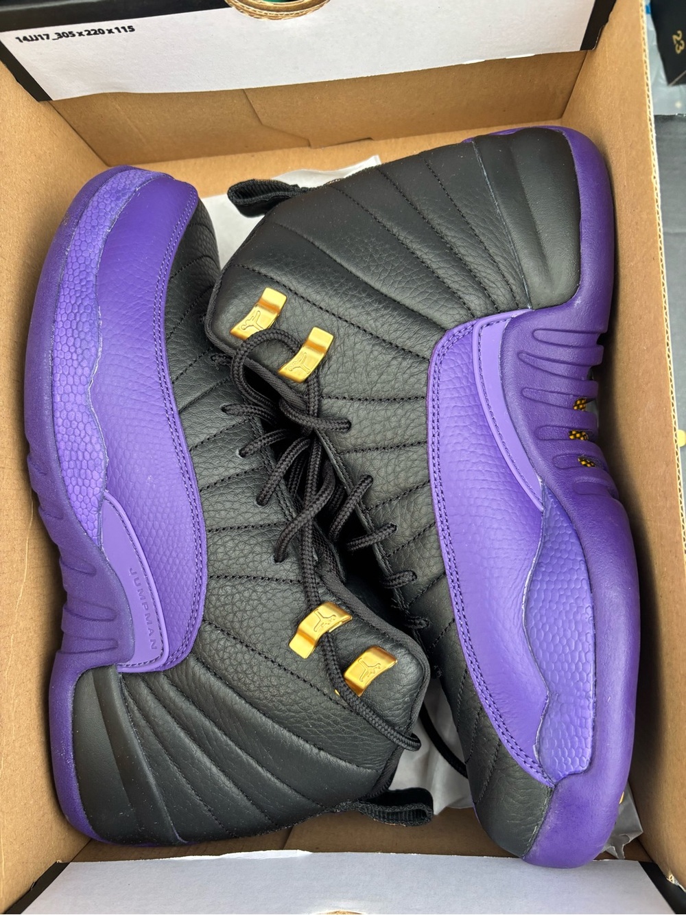 Air Jordan 12 Retro Black/Purple Basketball Shoes